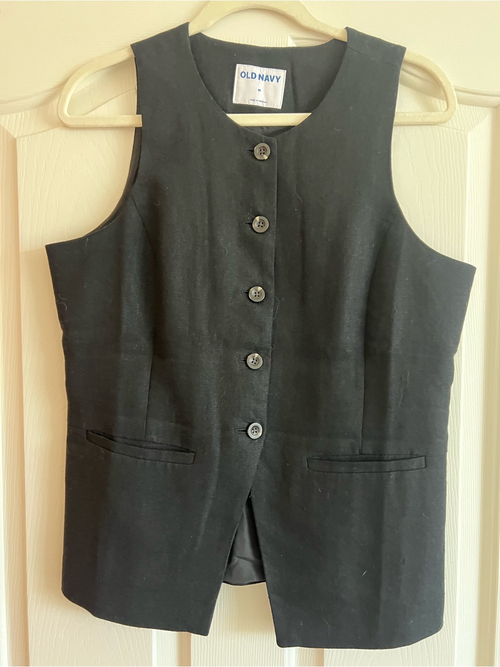 Old Navy Black Button-Up Vest
